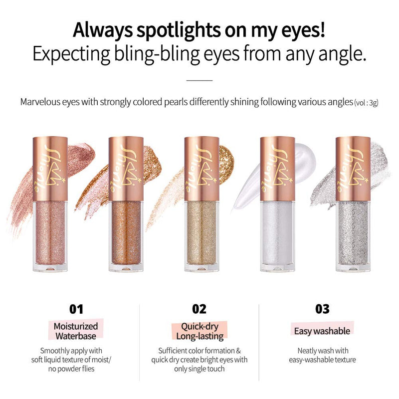 SHIONLE - Spotlight Eyes: Liquid Glitter Eye Shadow | Quick Drying and Long Lasting | Gradation | Glitter Eye Shadow | 3g (02 DAILY LOOK) - BeesActive Australia