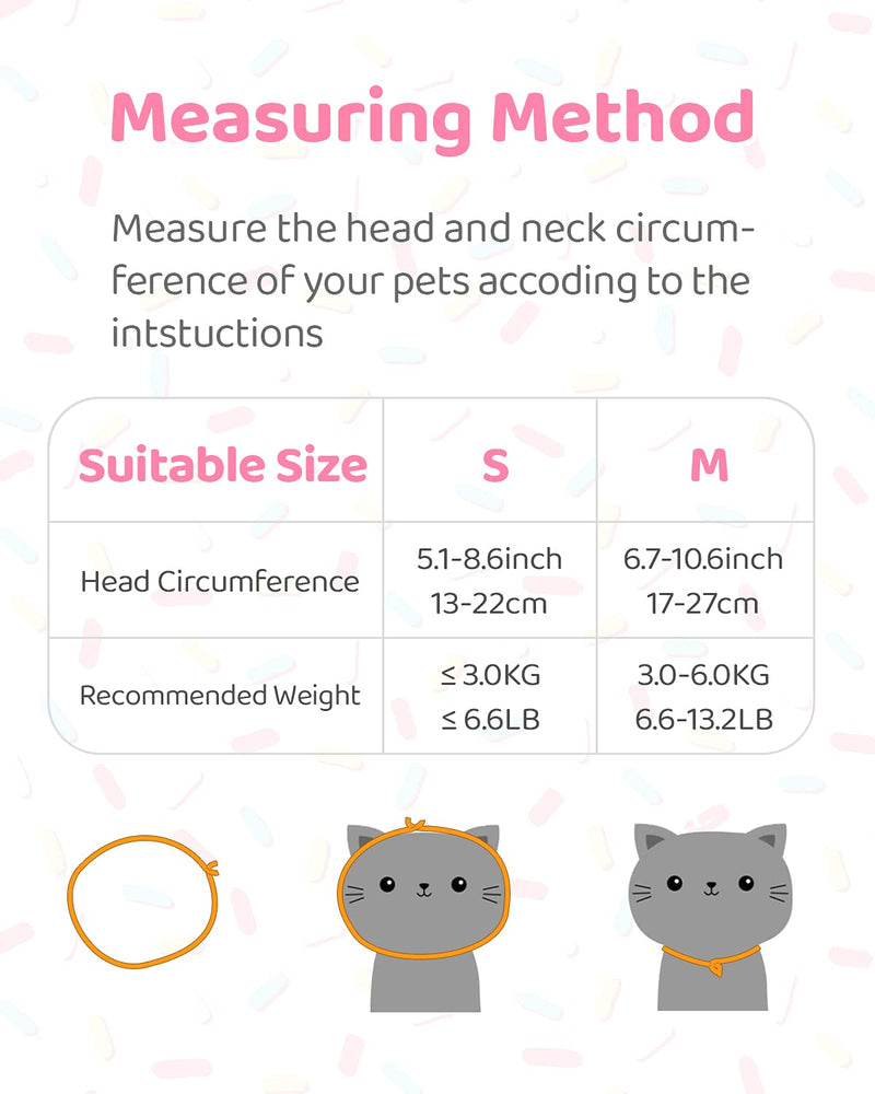 Woiworco Adjustable Cat Recovery Collar, Cute Cat Donut Collar, Soft Cone Collars for Cat, Wound Healing Protective Cone After Surgery Elizabethan Collars for Kitten Pets Small Pink - BeesActive Australia