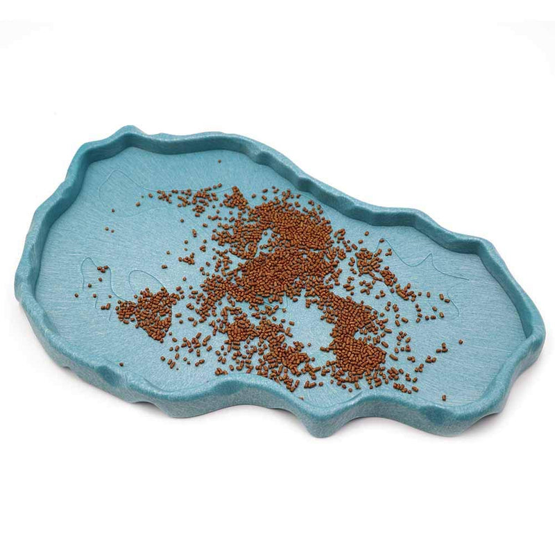 MACGOAL Reptile Food and Water Bowl Dish Reptile Food Dish Large Tortoise Water Bowl for Turtle Lizard Snake Gecko Ball Python Blue - BeesActive Australia