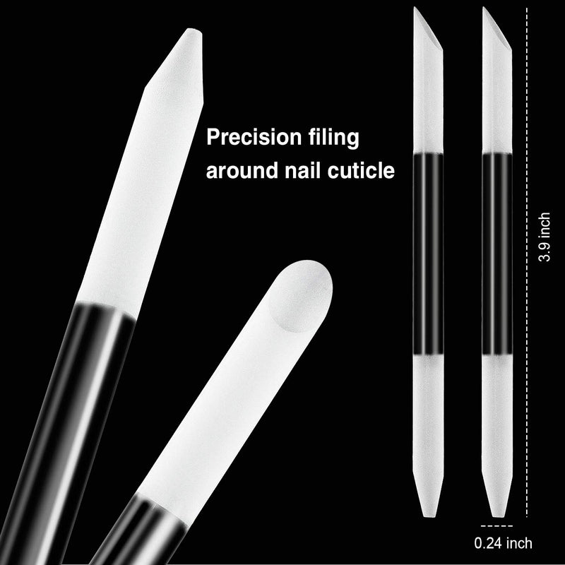 3 Pieces Glass Cuticle Pusher Cuticle Remover Glass Nail File Dual-Ended Manicure Pedicure Tools for Nails and Cuticles Care - BeesActive Australia