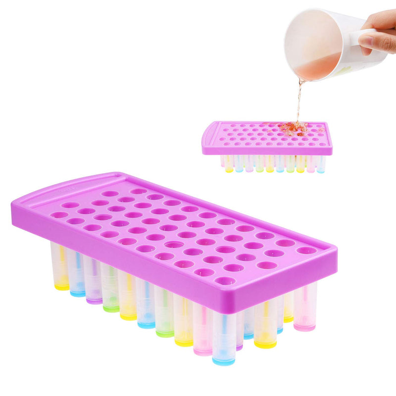 Lip Balm Crafting Kit - Easy Lip Balm Filling Tray and Spatula - 50 Empty Lip Balm Tubes with Caps (10x5 colors) - 3/16 Oz (5.5 ml) - 50 Writeable and 50 Printed Stickers - M - BeesActive Australia