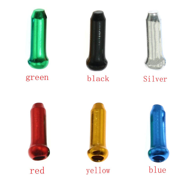 ZRM&E 60pcs Bike Cable End Caps Bike Bicycle Brake Shifter Cycle Cycling Parts Fits for Brake Shift Derailleur Cable, 6 Colors (Red, Black, Blue, Green, Gold, Silver) - BeesActive Australia