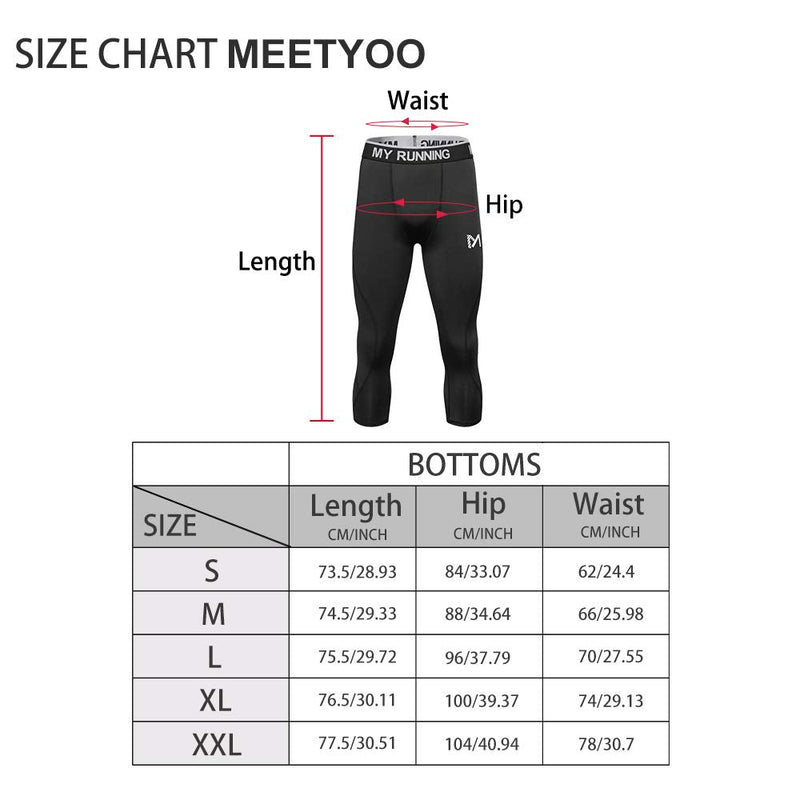 MEETYOO Men's 3/4 Compression Pants 3 Pack-d Medium - BeesActive Australia