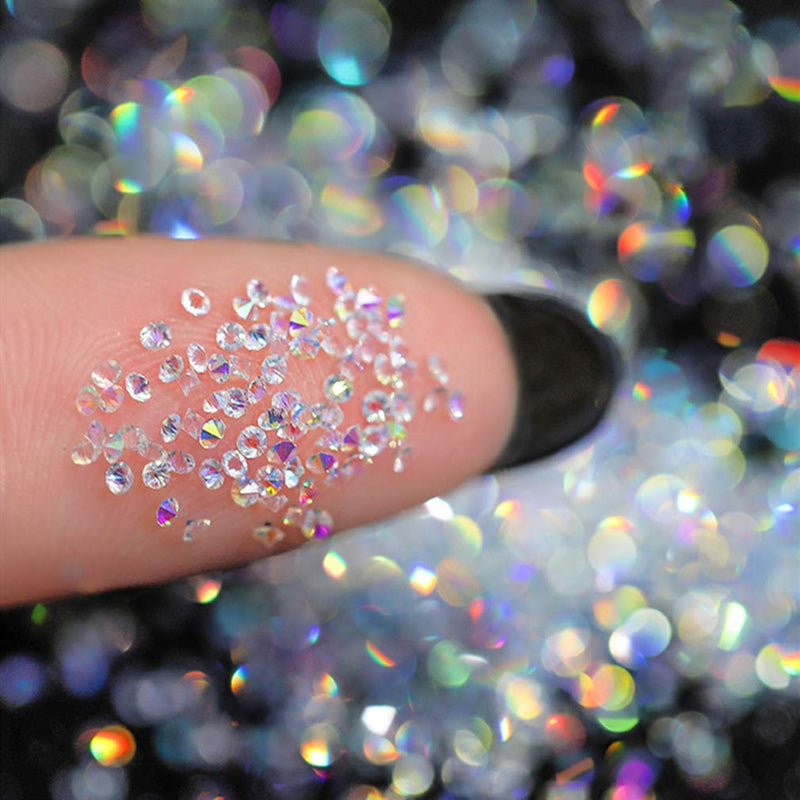 editTime 5000PCS Mini Ultra Tiny 1.2mm AB Shine Iridescent Crystals Micro Diamond Glass Sand Rhinestone for Nail Art Beauty Makeup DIY Craft (1.2mm AB) - BeesActive Australia