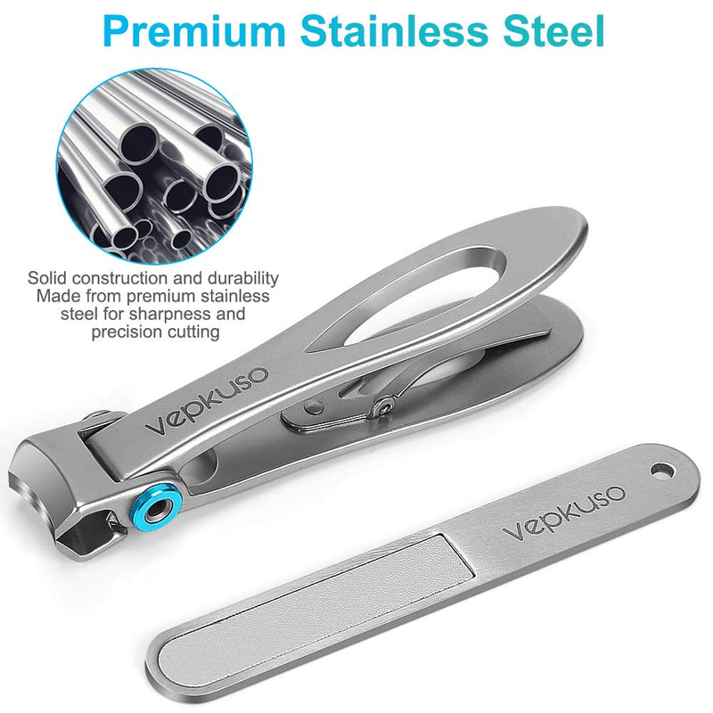 Thick Toenail Clipper – Vepkuso Wide Jaw Opening Oversized Stainless Steel Toenail Cutter with Nail File For Thick Nail, Extra Large Fingernail Toenail Trimmer for Men&Women Sliver Set - BeesActive Australia