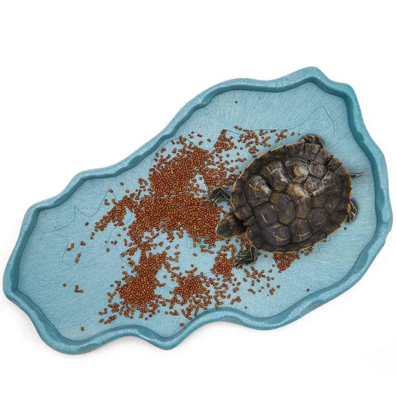 MACGOAL Reptile Food and Water Bowl Dish Reptile Food Dish Large Tortoise Water Bowl for Turtle Lizard Snake Gecko Ball Python Blue - BeesActive Australia