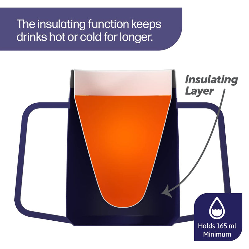 JFA Supplies 2 Handles 165ml Blue Adult Drinking Mug/Drinking Cup/Sippy Cup/Non Spill Cup - BeesActive Australia