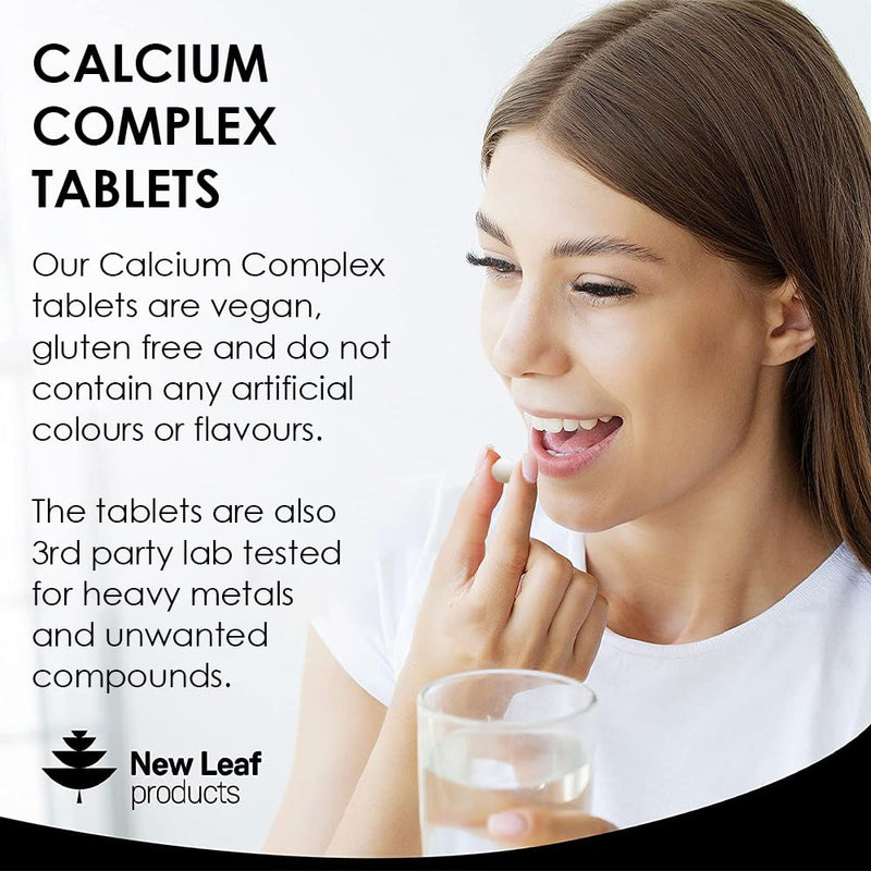 Calcium Magnesium Zinc and Vitamin D - Calcium Supplement - 120 High Strength Calcium Tablets Supplement Calcium Magnesium Vitamin D, Zinc Tablets - Calcium Complex Made in The UK by New Leaf - BeesActive Australia