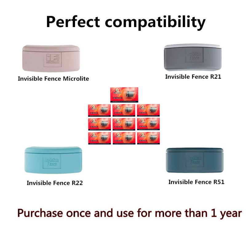 Pet-Fence Compatible for Invisible Fence Battery for Dog Collar, Batteries for Dog Collars Invisible Fence Brand Power Cap R21,R22,R51,Microlite Collars Safe and Durable (10 Pack) - BeesActive Australia
