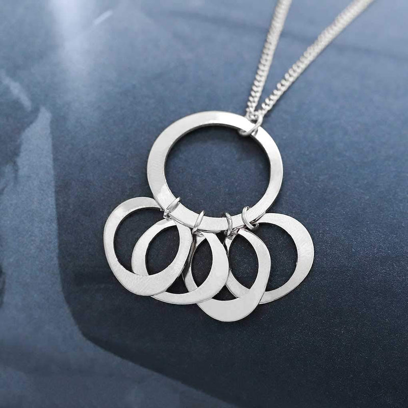 Yalice Simple Circle Round Pendant Necklace Chain Ring Necklaces Jewelry for Women and Girls - BeesActive Australia