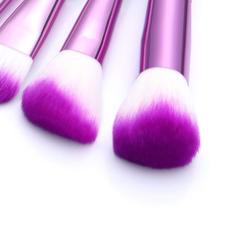 10 Pieces Crystal Glitter Makeup Brushes Premium Synthetic Fiber Makeup Brush for Foundation Powder Concealers Blush and Eyeshadow (Purple) - BeesActive Australia