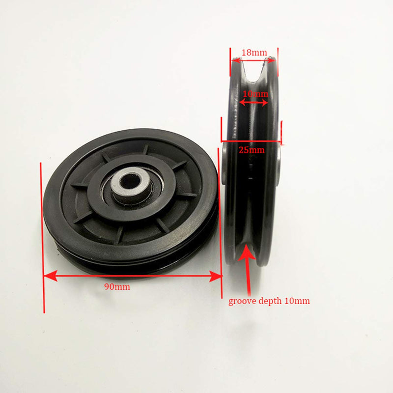 LFJ 90mm/3.5" Nylon Bearing Pulley Wheel Replace for Gym Equipment Part Cable Merchine 2 PCS - BeesActive Australia