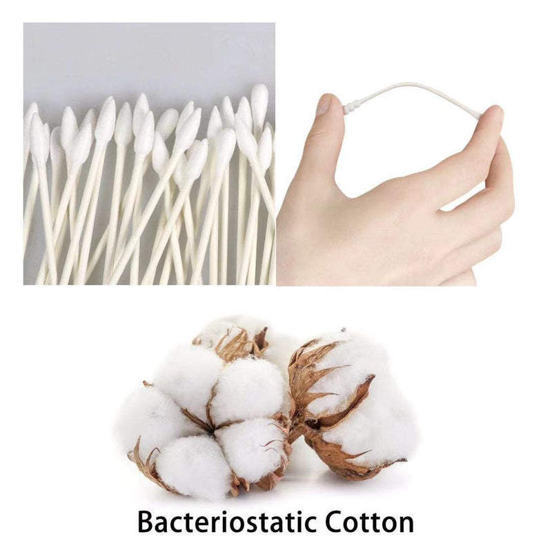 800pcs Cotton Swabs, Double Tipped Cotton Buds with Paper Stick, 4 Packs of 200 Pieces, Spiral +Pointed Shape 200 Count (Pack of 4) - BeesActive Australia