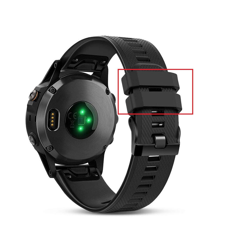 Fastener Rings Compatible with Garmin Instinct 2/Instinct/Forerunner 35/Forerunner 30 Bands(Pack of 6) Security Loop Rubber Buckle Holder Band Keeper for Instinct 2 Smartwatch 6-Black - BeesActive Australia