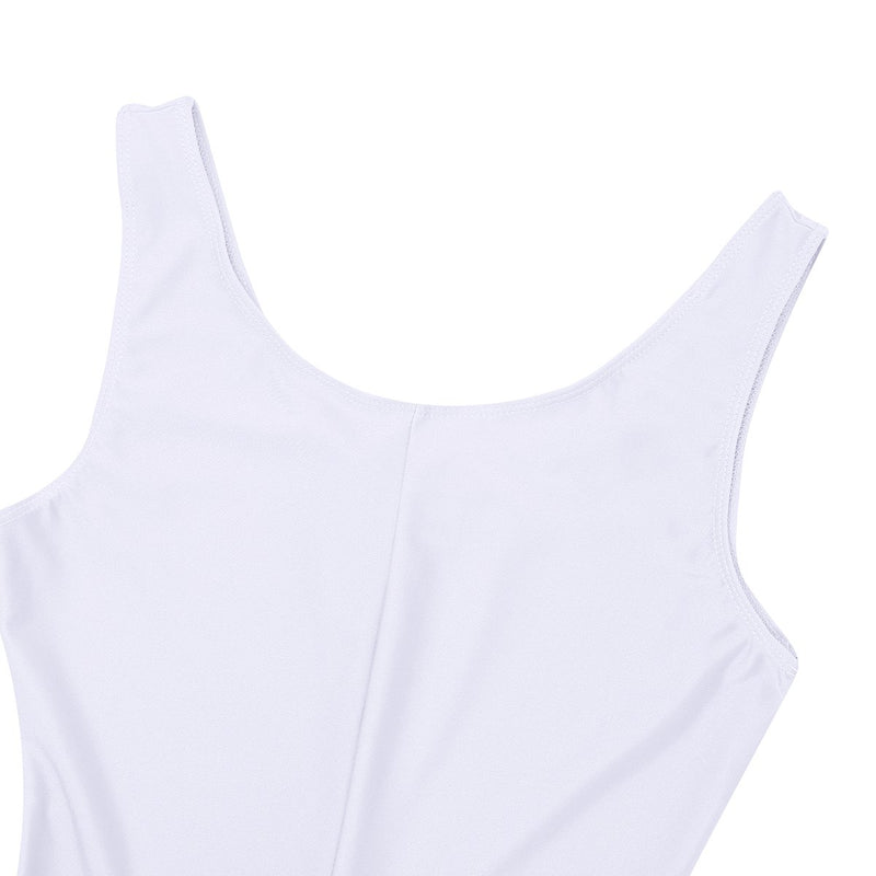 [AUSTRALIA] - Agoky Womens Sleeveless One Piece Tank Unitard Jumpsuit Stretch Spandex Bodysuit Rompers White Large 