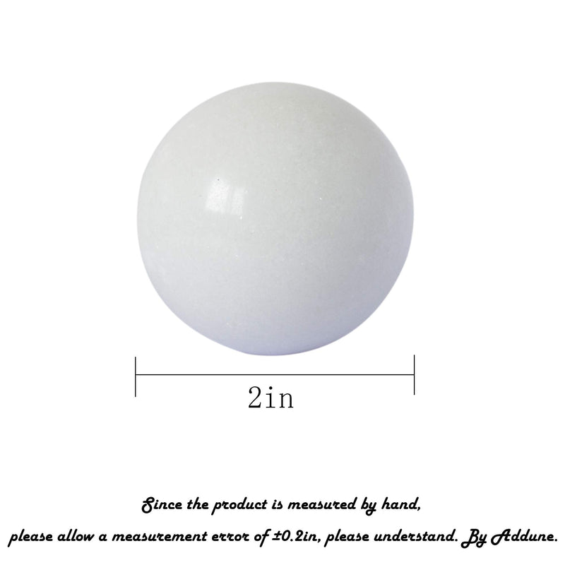 Addune White Baoding Balls Health Exercise Stress Hand Balls Marble Natural Stone Balls Gift Collection for Key Puncher Relax Finger 1.4'' - BeesActive Australia