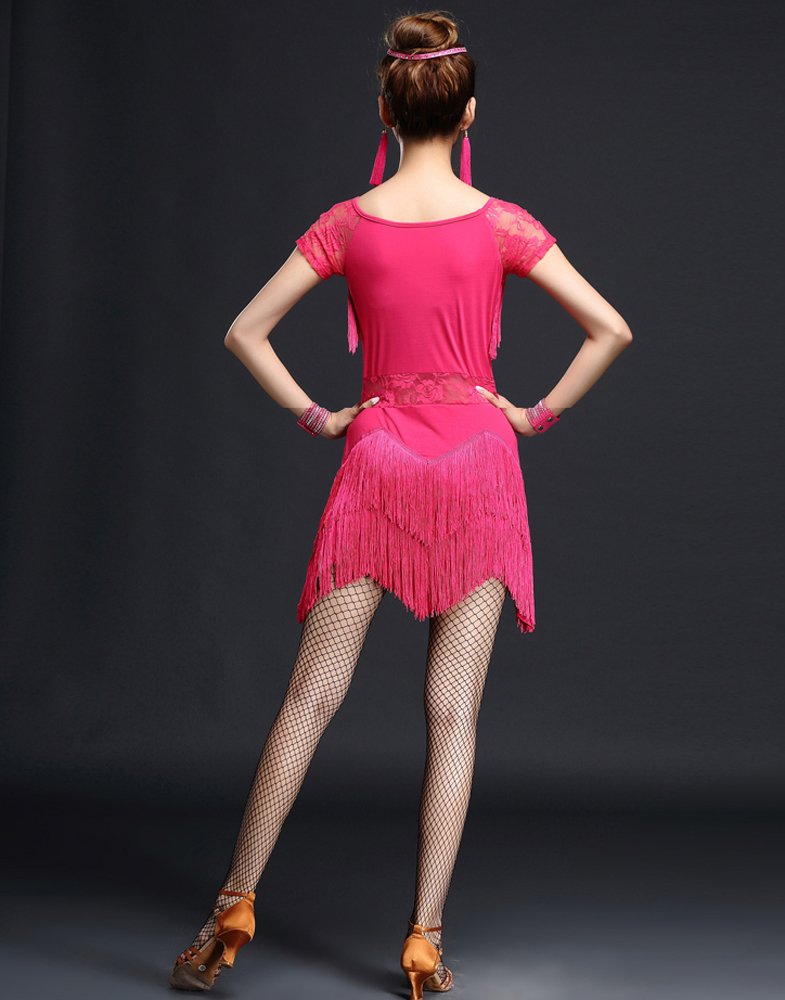 [AUSTRALIA] - Whitewed Short Sleeve 1920's Latin Salsa Jazz Gatsby Tango Competition Dancewear Small Pink 