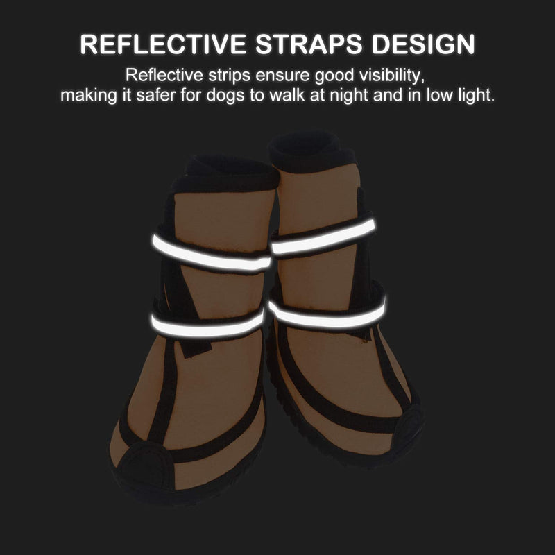 Dog Shoes for Large Dogs Medium Winter Snow Dog Booties with Adjustable Straps Rugged Anti-Slip Sole Paw - Sports Running Hiking Pet Dog Boots Protectors Comfortable Fit XL(Width 2.48in) Orange - BeesActive Australia