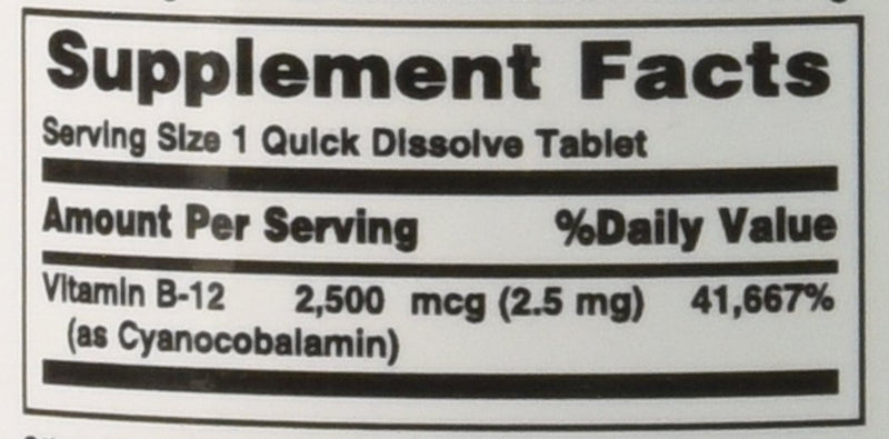 Nature’s Bounty Vitamin B-12 Supplement, Supports Metabolism and Nervous System Health, 2500mcg, 75 Tablets - BeesActive Australia