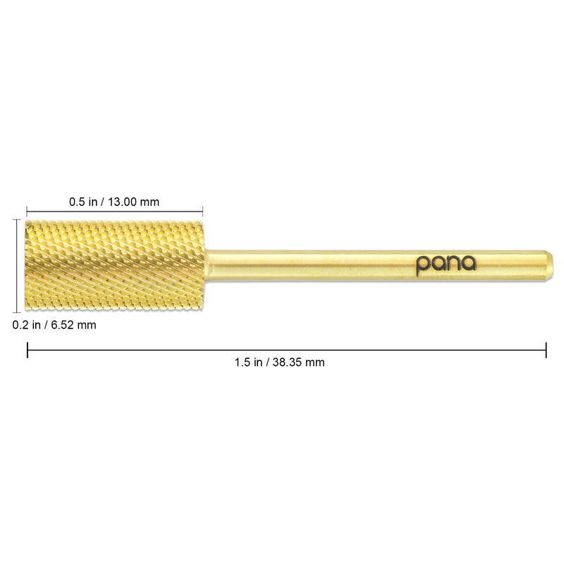 PANA Professional 3/32" Shank Size - Flat Top Large Barrel Gold Carbide Bit Fine Grit - Nail Drill Bit for Dremel Machine - BeesActive Australia