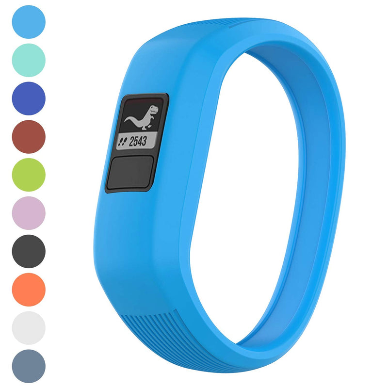Watbro Bands Compatible with Garmin Vivofit JR/Vivofit JR2/ Vivofit 3, Soft Silicone Adjustable Stretchy Replacement Watch Bands with Buckle, for Vivofit jr/jr 2/3, for Kids Boys Girls Small Large 3 Pack:Slate+Sky Blue+Lime - BeesActive Australia