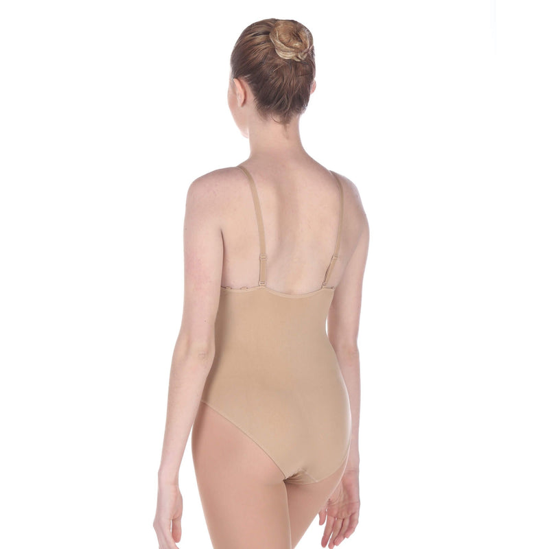 [AUSTRALIA] - Danzcue Womens Nude Seamless Undergarment Camisole Leotard with Adjustable Straps Large / X-Large 