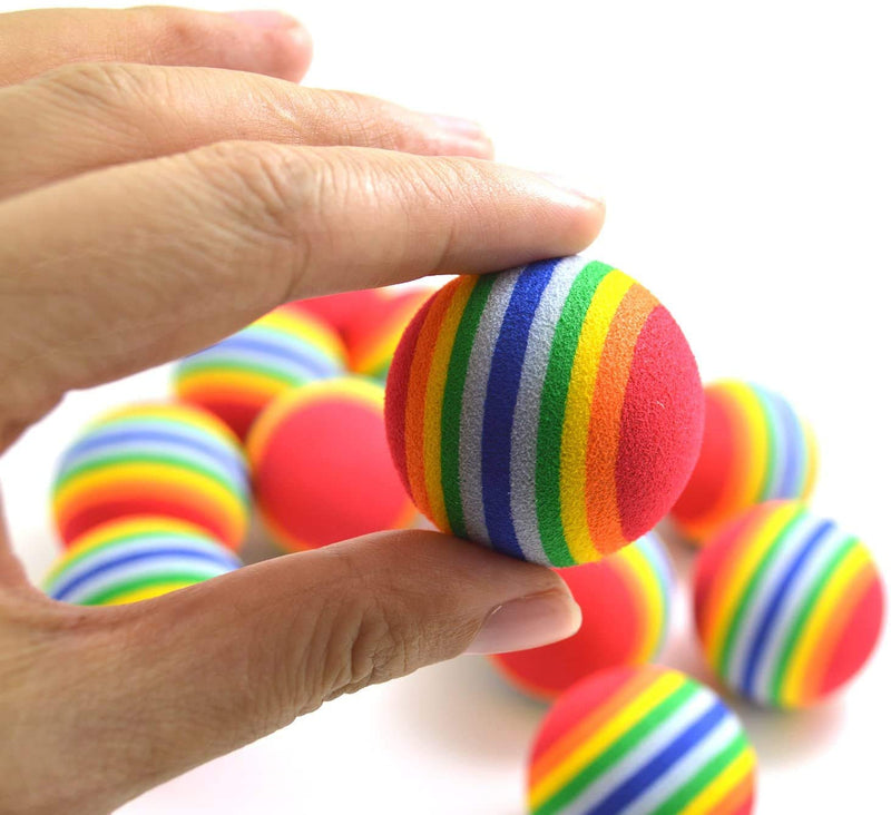 Bepets 12PCS Foam Balls for Cats, Colorful Rainbow Ball Cat Toy Sponge Ball Cat Toy Ball, Soft Pet Ball Toy for Cat Puppy Kitty Indoor Activity Play Training 12 - BeesActive Australia