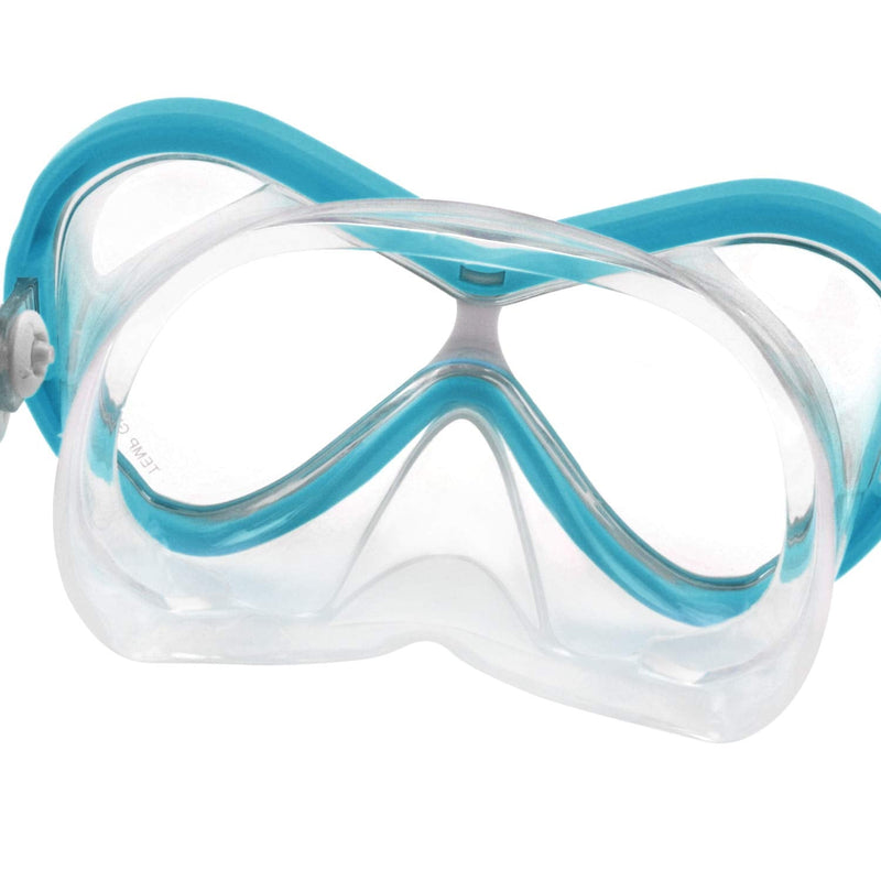 PURFUN Kids Diving Mask Snorkel Mask Anti-Fog Anti-Leak Freediving Snorkeling Goggles Swimming Goggles Tempered Glass Professional Swimming Gear for Girls Boys Blue - BeesActive Australia