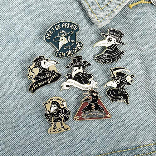 Liasun Plague Doctor Enamel Pin Set - Bird Beak Face Brooches Cartoon Brooch Badge Pins for Clothes Bags Backpack STY8 - BeesActive Australia
