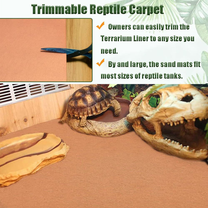 Tfwadmx Reversible Reptile Carpet, 39’’ x 20’’ Terrarium Bedding Substrate Liner Lizard Soft Mats Reptile Cage Mat Supplies and Tongs for Bearded Dragon Tortoise Leopard Gecko Snake - BeesActive Australia