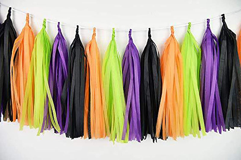 LINGAIXINYUE 20Pcs Tassel Garland Tissue Paper Tassel Banner Decoration for Halloween, Wedding, Baby Shower,Birthday, Table Decorations, Props Photography, Group Activities and Games - BeesActive Australia