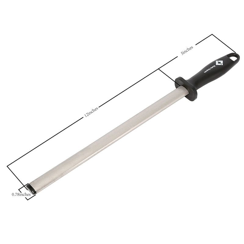 Kota Japan 12 in. Diamond Carbon Steel Professional Knife Sharpener Rod | Kitchen, Home or Hunting | Master Chef, Hunter or Home Gourmet Blade Sharpening Rod or Stick - BeesActive Australia