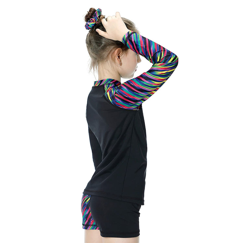 Long Sleeve Swimsuits for Kids 2 Pieces Set Swimwear Quick Dry Surfing Wetsuit for Girl/Boy 5-12 Years Long-black 13-14 Years - BeesActive Australia