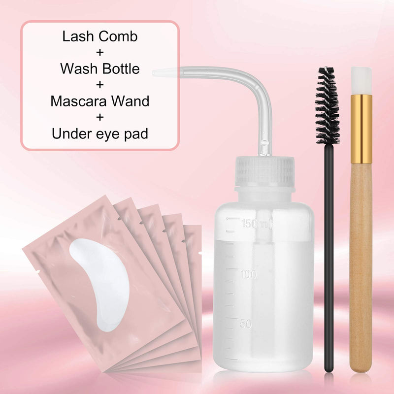 Eyelash Extension Shampoo Kit,SUNSENT Eyelash Extension Cleanser,Eye Makeup Remover for Home & Salon Use,Lash Shampoo 50ml+10pcs Mascara Wand+5 Pairs Under Eye Gel Pads+Brush - BeesActive Australia