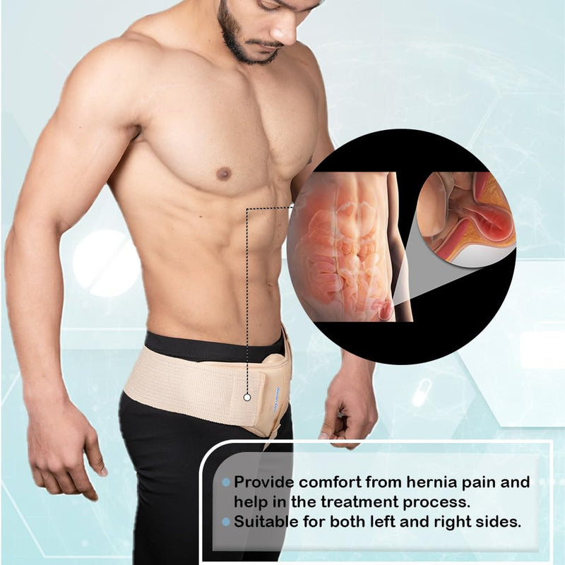 Wonder Care WC Hernia Belts Support Truss for Double sided Inguinal Hernia Belt for men with 2 Removable Compression Pads & Adjustable Groin Straps Surgery & injury Recovery belt (Small 28"-32") L (Pack of 1) - BeesActive Australia