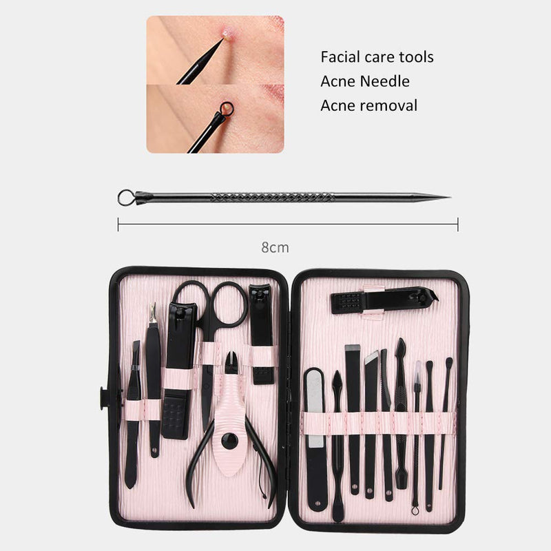 Nail Clipper Kit, 16pcs Manicure Tools Include Stainless Steel Nail Clippers Ear Pick Nail File, Help Polish Nail Trim Dead Skin(#3) #3 - BeesActive Australia