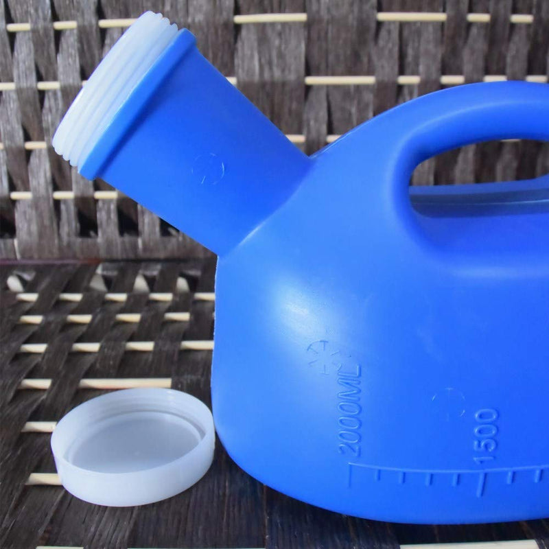 YUMSUM 2000ML Male Urinal Portable Mens Potty Pee Bottle Collector Travel Toliet (Blue) Blue - BeesActive Australia