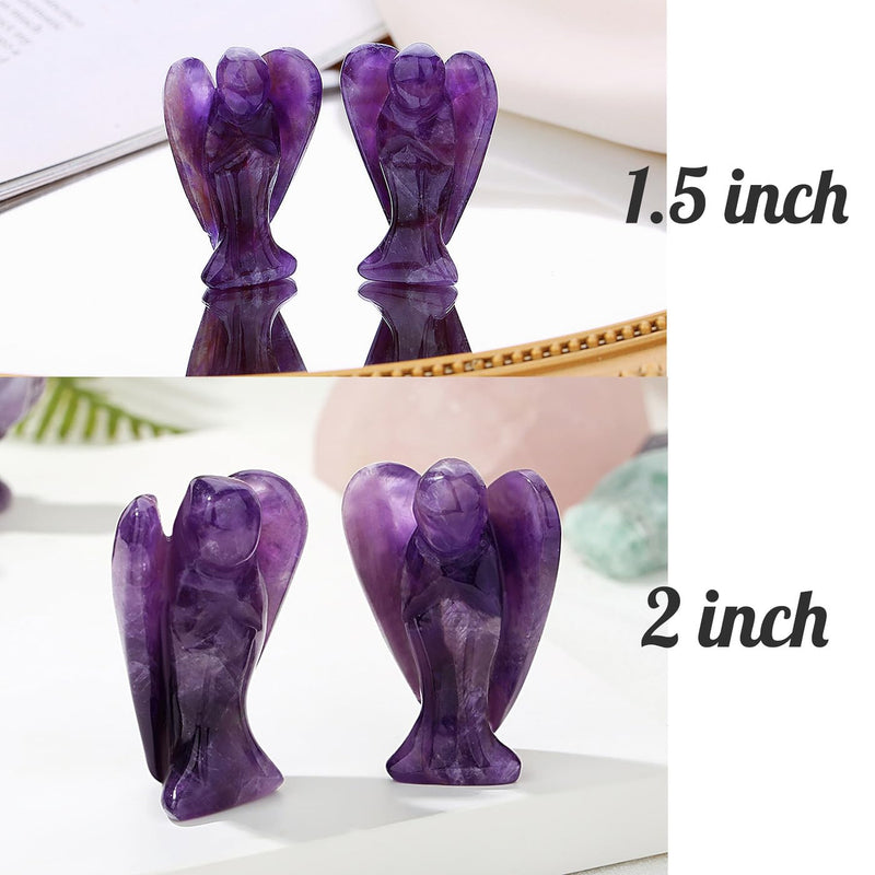 XIANNVXI 2" Crystal Angel Amethyst Healing Crystals Guardian Angel Natural Hand-carved Gemstones Stones Reiki Protection Crystal Gifts I - 2" Amethyst - BeesActive Australia