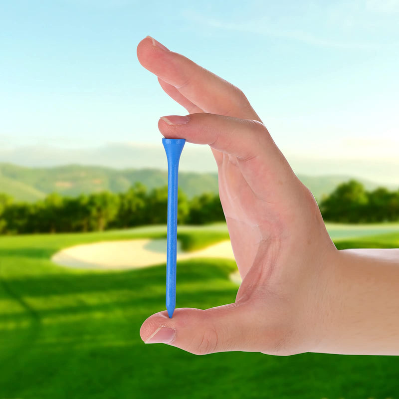 GFGL Golf Tees Durable Bamboo Tees 100Pcs 120Pcs 3-1/4" Friendly Biodegradable Material Reduce Friction Side Spin More Stable Blue - BeesActive Australia