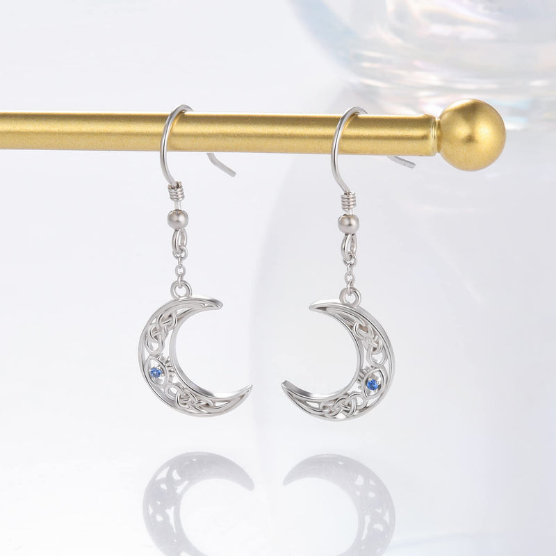 LINGBG JEWELRY Moon Earrings 925 Sterling Silver Moon Star Sun Earring Tree of Life Earrings Bat Earrings Peace Sign Earrings Half Moon Earrings for Women Jewelry Gifts for Girls 3# Crescent Moon Earrings - BeesActive Australia