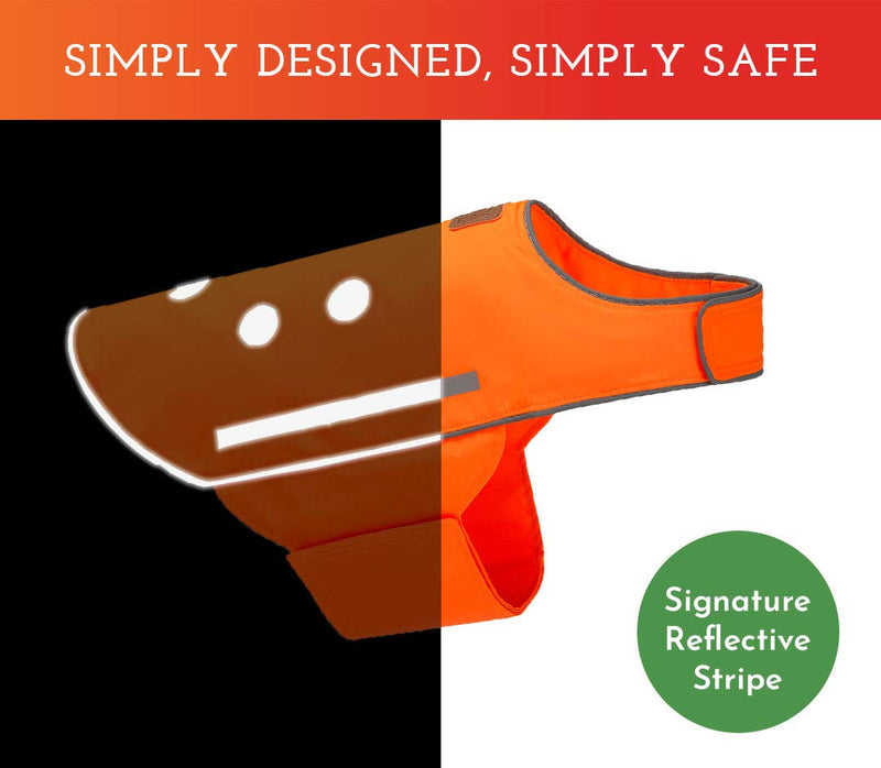 SPOT THE DOG! Reflective Vest Safety Apparel for All Dogs - Easy Fastening Closure, High Visibility Fluorescent Orange Large - BeesActive Australia