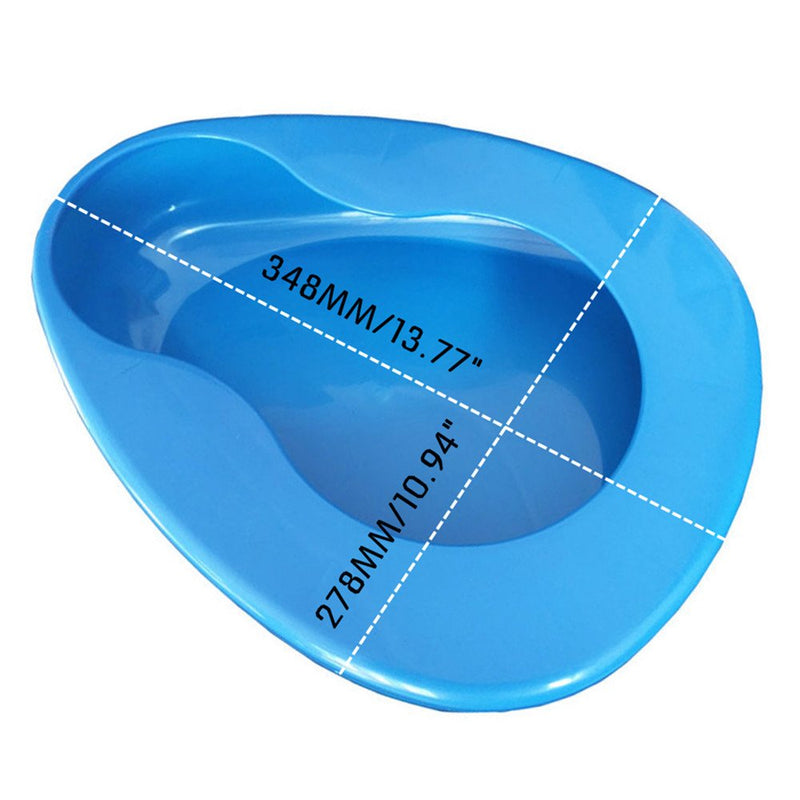 YUMSUM Firm Thick Stable PP Bedpan Heavy Duty Smooth Countoured for Bedbound Patient (Blue) Blue - BeesActive Australia