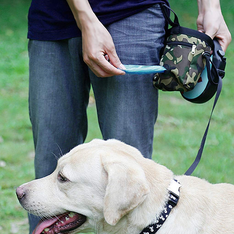 Dog Treat Pouch for Training Dog Puppy Waist Bag Built-in Poop Bag Dispenser Pet Toys Kibble Snack Storage Carrier Holder Drawstring Dog Treat Tote Reward Pocket Bait Bag with Clip Waist Belt Green - BeesActive Australia