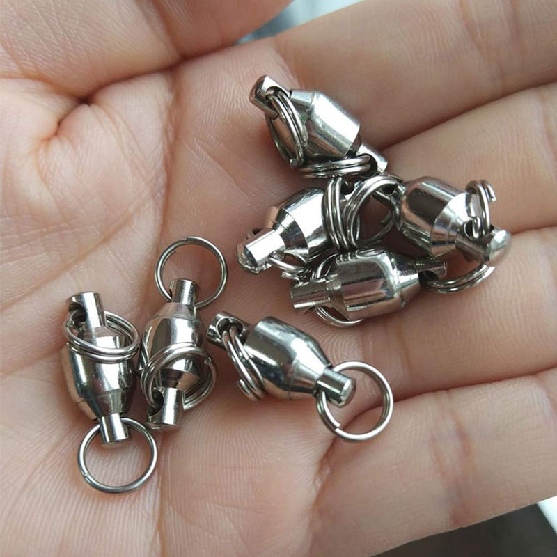 [AUSTRALIA] - unclesportinfof 25/50pcs Ball Bearing Swivel Fishing Stainless Split Ring Fish Hooks Connectors for Saltwater 7LB-121LB 2#-0.71"/17LB-50PCS 