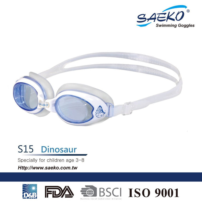 [AUSTRALIA] - Swimming Goggles for Kids Children Anti Fog & UV Protection S15 Blue Dinosaur 