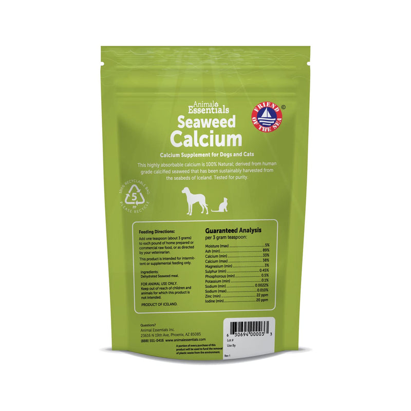 Animal Essentials Seaweed Calcium Supplement for Dogs & Cats, 12 oz - Iceland Seaweed Magnesium, Boron, Zinc - BeesActive Australia