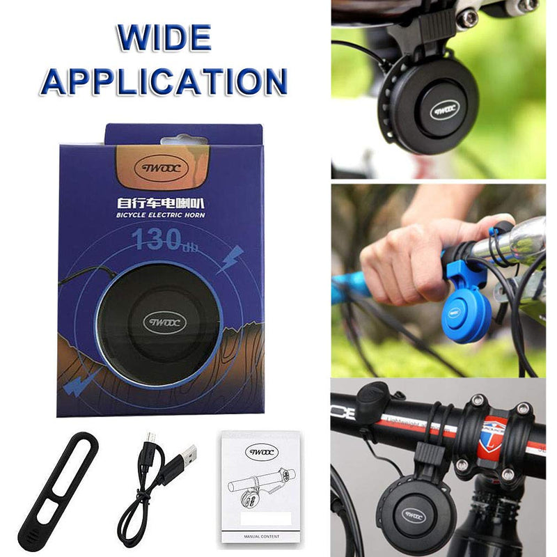 Bike Bell Electronic - Mini Bicycle Horn 130 db Loud USB Rechargeable Handlebar Cycling Alarm Alert Ring for Mountain Bike/Road Bike/BMX/MTB - BeesActive Australia