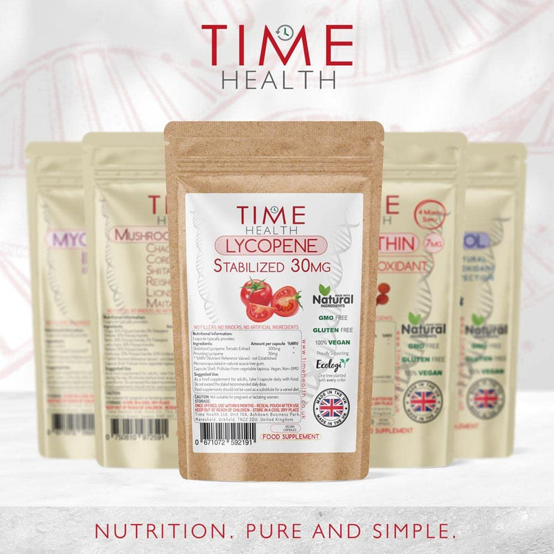 Lycopene � 30mg per Capsule � Stabilized, Microencapsulated Formula � Tomato Extract � Vegan � Zero Additives (120 Capsule Pouch) 120 Count (Pack of 1) - BeesActive Australia