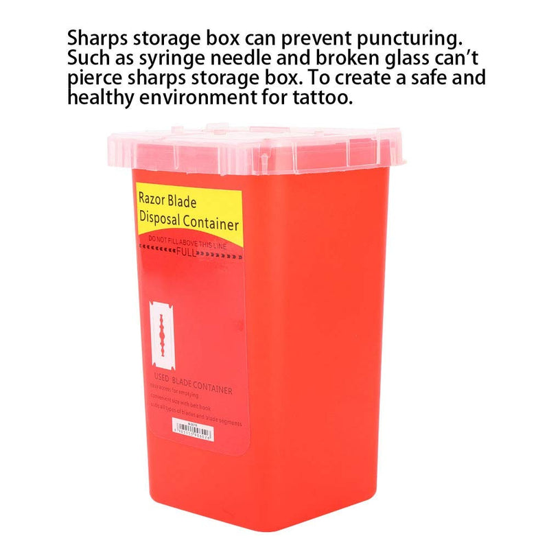 Sharps Disposal Case - Sharps Bin Disposal Blade Storage Box Tattoo Blade Syringe Needle Trash Waste Container Case (Red) Red - BeesActive Australia