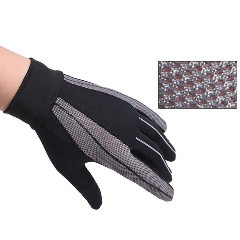 Summer Driving Gloves Men Anti-UV Protection Sunscreen Touchscreen Cooling Mesh Breathable Gloves Cycling Riding Full Palm Sport Non-Slip Grip Motorcycle Golf Mittens Grey - BeesActive Australia
